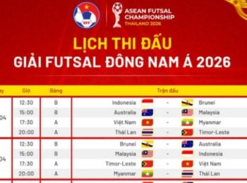 Một đội rút lui phút chót, AFF phải điều chỉnh lịch thi đấu giải futsal